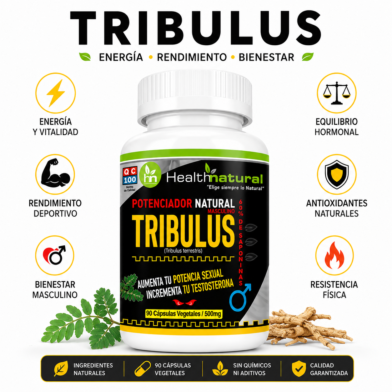 TRIBULUS TERRESTRE HEALTHNATURAL 500MG - 1
