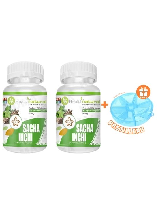 PACK 2 SACHA INCHI HEALTHNATURAL 1000MG + REGALO PASTILLERO - 1