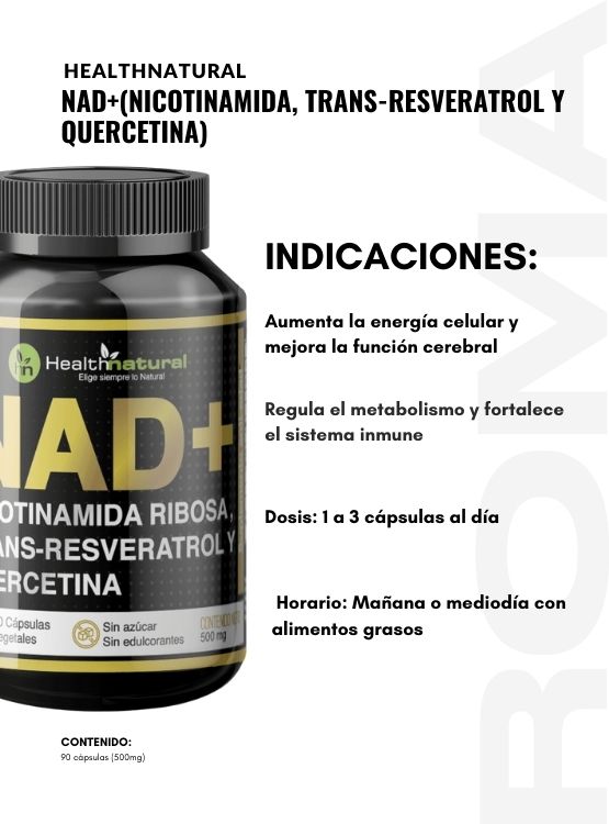 NAD+ HEALTHNATURAL 500MG + REGALO PASTILLERO - 3