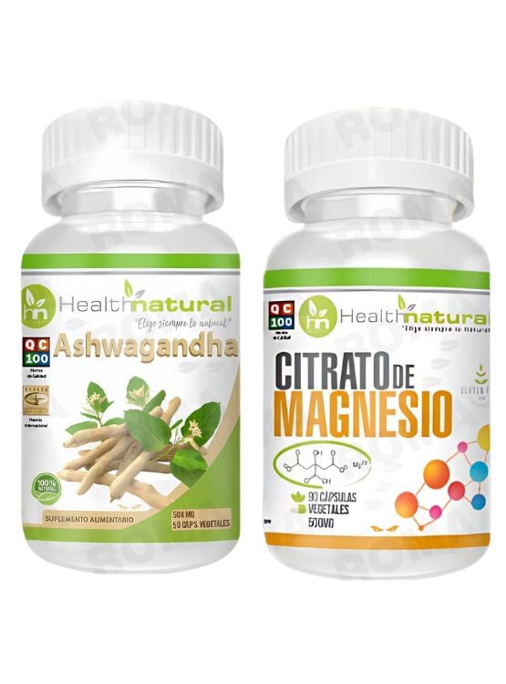 ASHWAGANDHA HEALTHNATURAL + CITRATO DE MAGNESIO HEALTHNATURAL 500MG - 1