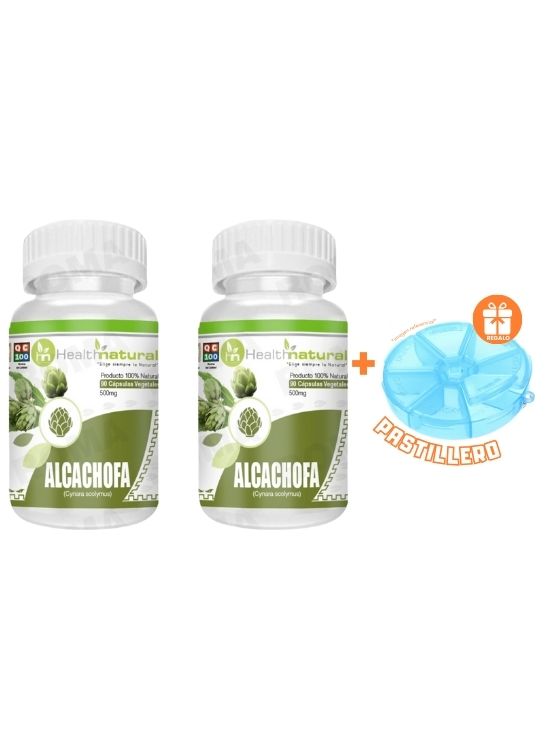 PACK 2 ALCACHOFA HEALTHNATURAL 1000MG + REGALO PASTILLERO - 1