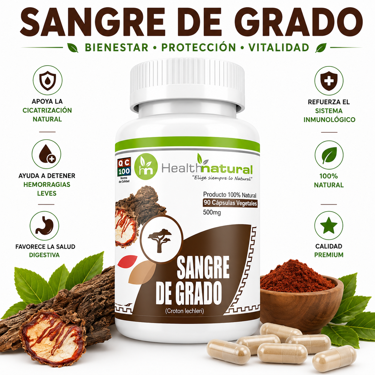SANGRE DE GRADO HEALTHNATURAL 500MG - 1