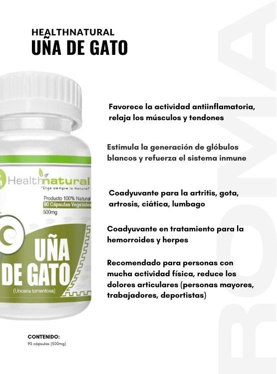 PACK 2 UÑA DE GATO HEALTHNATURAL 1000MG + REGALO PASTILLERO - 2