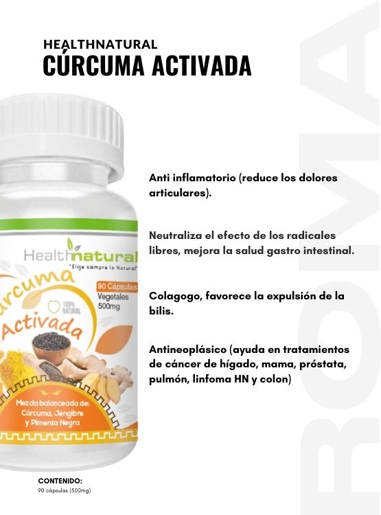 PACK 2 CÚRCUMA ACTIVADA HEALTHNATURAL 1000MG + REGALO PASTILLERO - 2