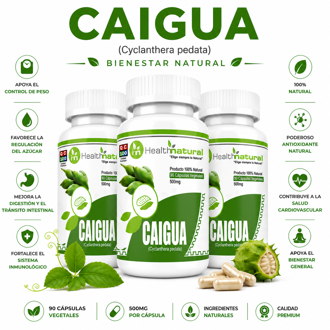 PACK 3 CAIGUA HEALTHNATURAL 1500MG - 1