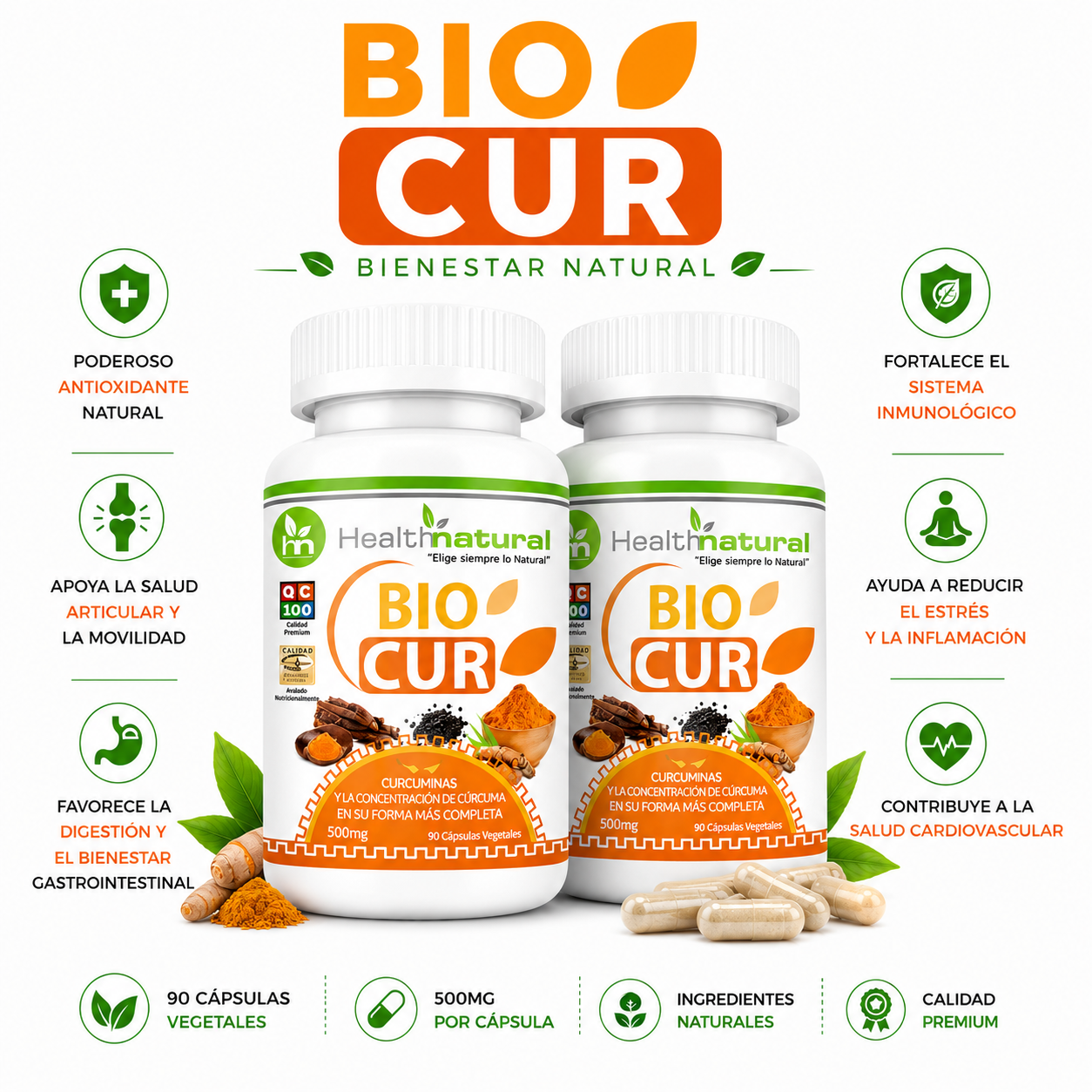 PACK 2 BIOCUR HEALTHNATURAL 1000MG - 1