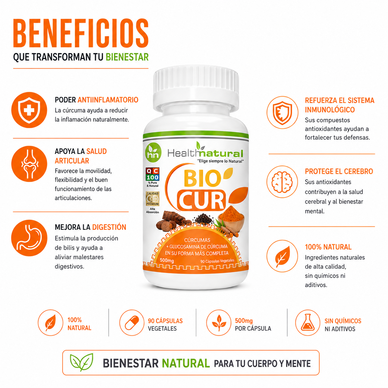 PACK 2 BIOCUR HEALTHNATURAL 1000MG - 2