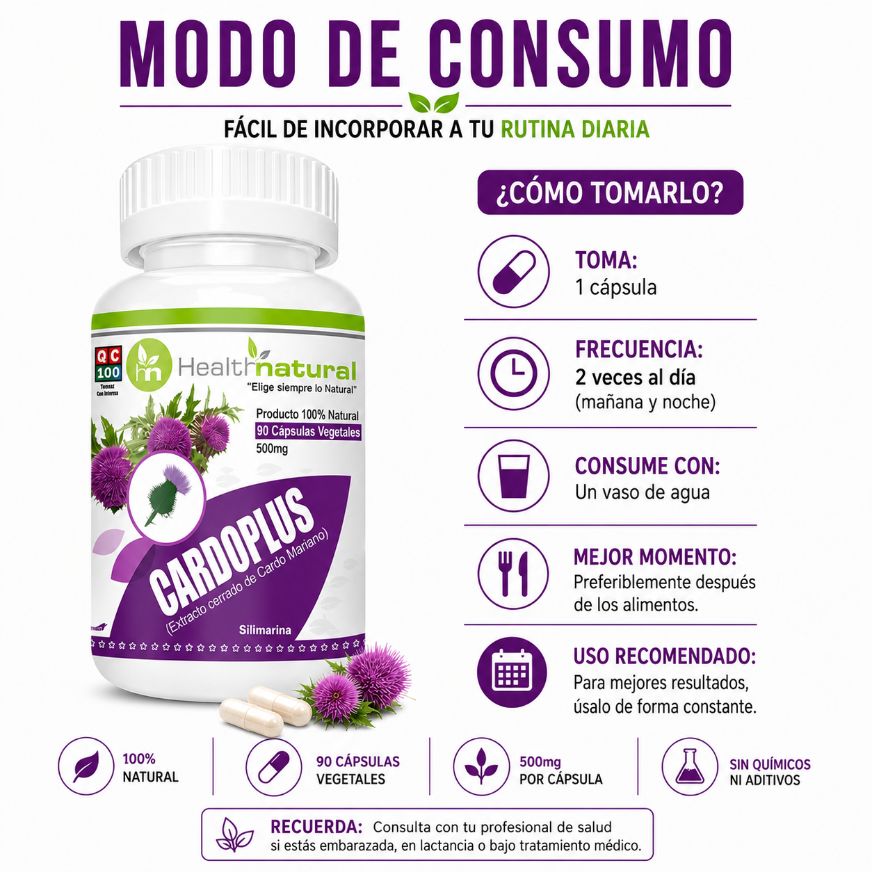 CARDOPLUS HEALTHNATURAL 500MG - 3