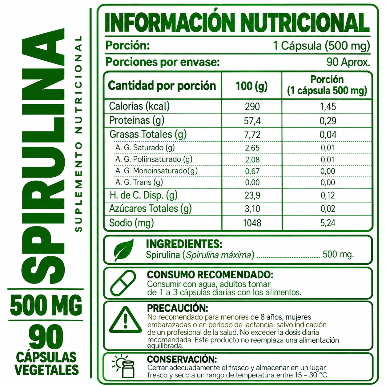 AGUAJE HEALTHNATURAL 500MG + SPIRULINA HEALTHNATURAL 500MG - 3