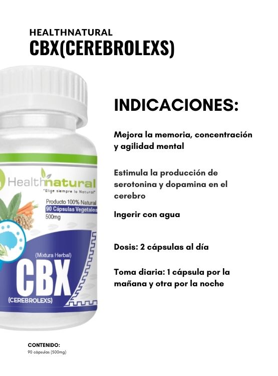 PACK 2 CEREBROLEXS (CBX) HEALTHNATURAL 1000MG + REGALO PASTILLERO - 3