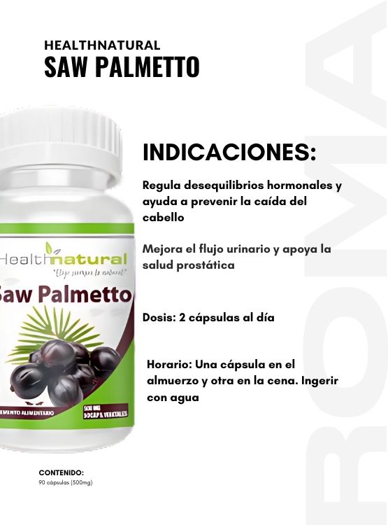 PACK 3 SAW PALMETTO HEALTHNATURAL 1500MG + REGALO PASTILLERO - 3