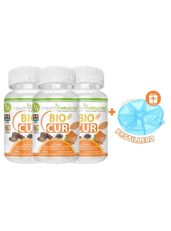 PACK 3 BIOCUR HEALTHNATURAL 1500MG + REGALO PASTILLERO - 1