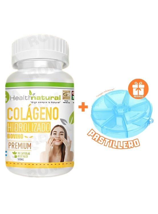 COLÁGENO HIDROLIZADO HEALTHNATURAL 500MG + REGALO PASTILLERO - 1