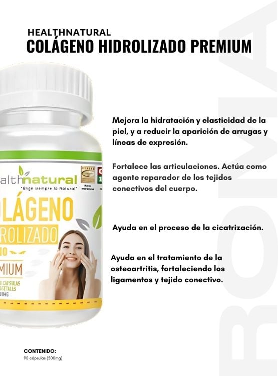 COLÁGENO HIDROLIZADO HEALTHNATURAL 500MG + REGALO PASTILLERO - 2