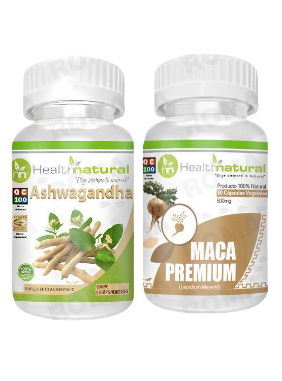 ASHWAGANDHA HEALTHNATURAL 500MG + MACA PREMIUM HEALTHNATURAL 500MG - 1