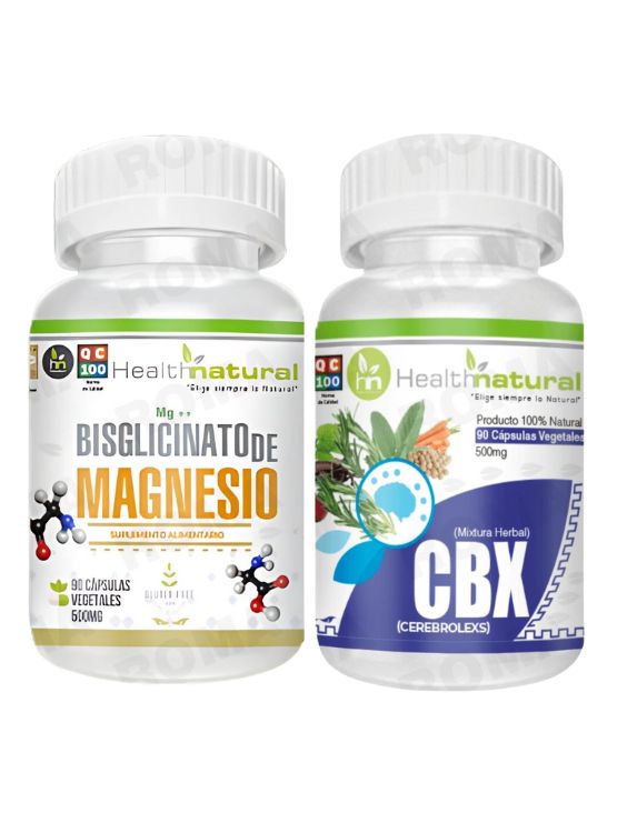 BISGLICINATO DE MAGNESIO HEALTHNATURAL + CBX(CEREBROLEXS)HEALTHNATURAL - 1