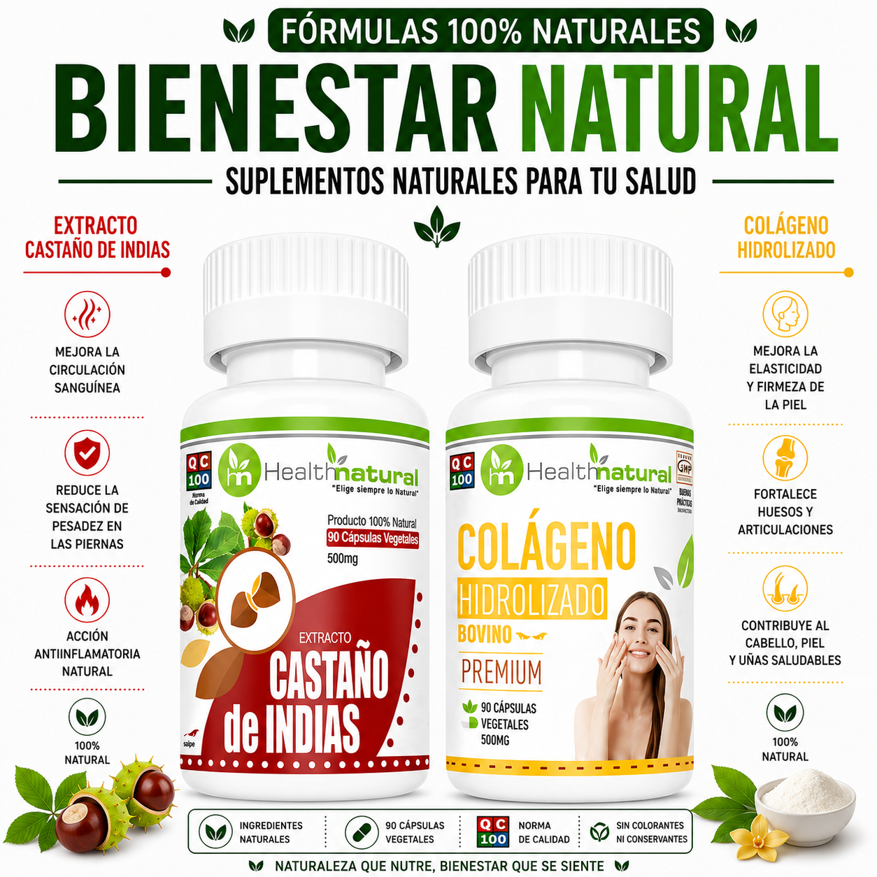 CASTAÑO DE INDIAS HEALTHNATURAL + COLÁGENO HIDROLIZADO HEALTHNATURAL - 1