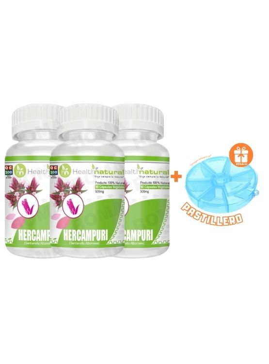 PACK 3 HERCAMPURI HEALTHNATURAL 1500MG + REGALO PASTILLERO - 1