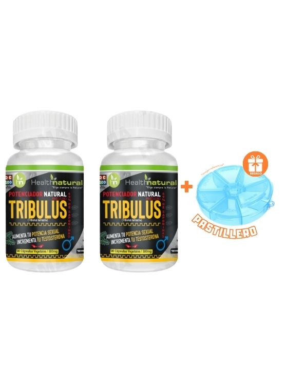 PACK 2 TRIBULUS TERRESTRE HEALTHNATURAL 1000MG + REGALO PASTILLERO - 1