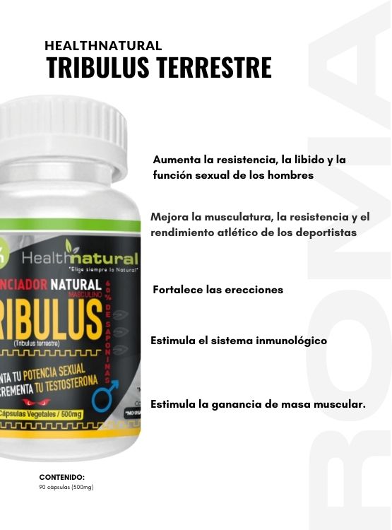 PACK 2 TRIBULUS TERRESTRE HEALTHNATURAL 1000MG + REGALO PASTILLERO - 2