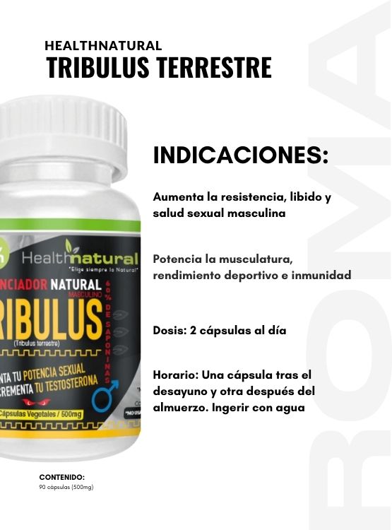 PACK 2 TRIBULUS TERRESTRE HEALTHNATURAL 1000MG + REGALO PASTILLERO - 3