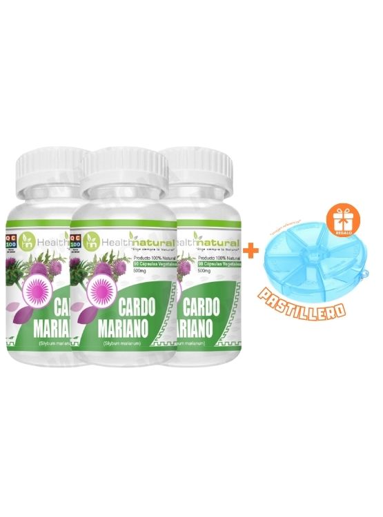 PACK 3 CARDO MARIANO HEALTHNATURAL 1500MG + REGALO PASTILLERO - 1