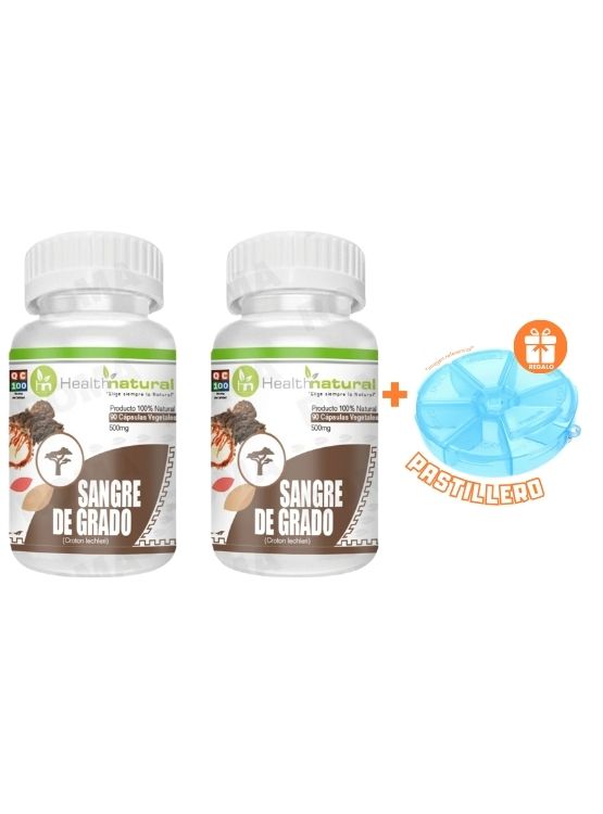 PACK 2 SANGRE DE GRADO HEALTHNATURAL 1000MG + REGALO PASTILLERO - 1