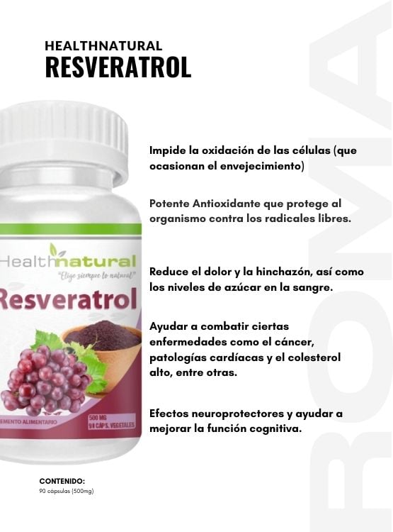 PACK 3 RESVERATROL HEALTHNATURAL 1500MG + REGALO PASTILLERO - 2
