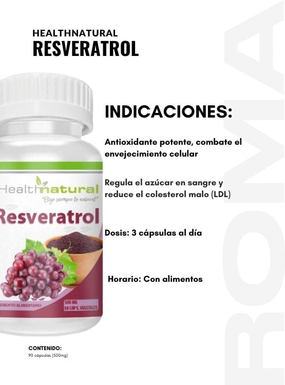 PACK 3 RESVERATROL HEALTHNATURAL 1500MG + REGALO PASTILLERO - 3
