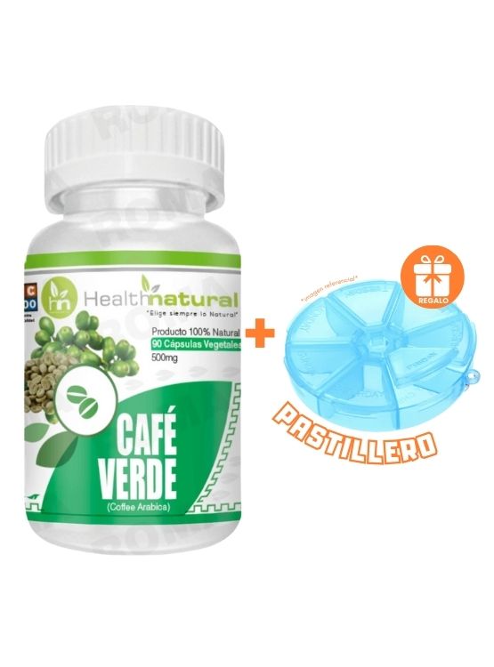 CAFÉ VERDE HEALTHNATURAL 500MG + REGALO PASTILLERO - 1