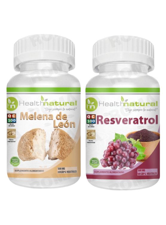 MELENA DE LEÓN HEALTHNATURAL 500MG + RESVERATROL HEALTHNATURAL 500MG - 1