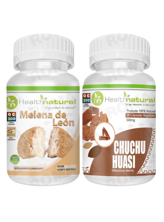 MELENA DE LEÓN HEALTHNATURAL 500MG + CHUCHUHUASI HEALTHNATURAL 500MG - 1