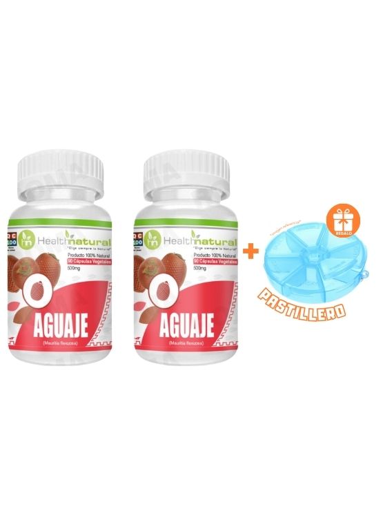 PACK 2 AGUAJE HEALTHNATURAL 1000MG + REGALO PASTILLERO - 1
