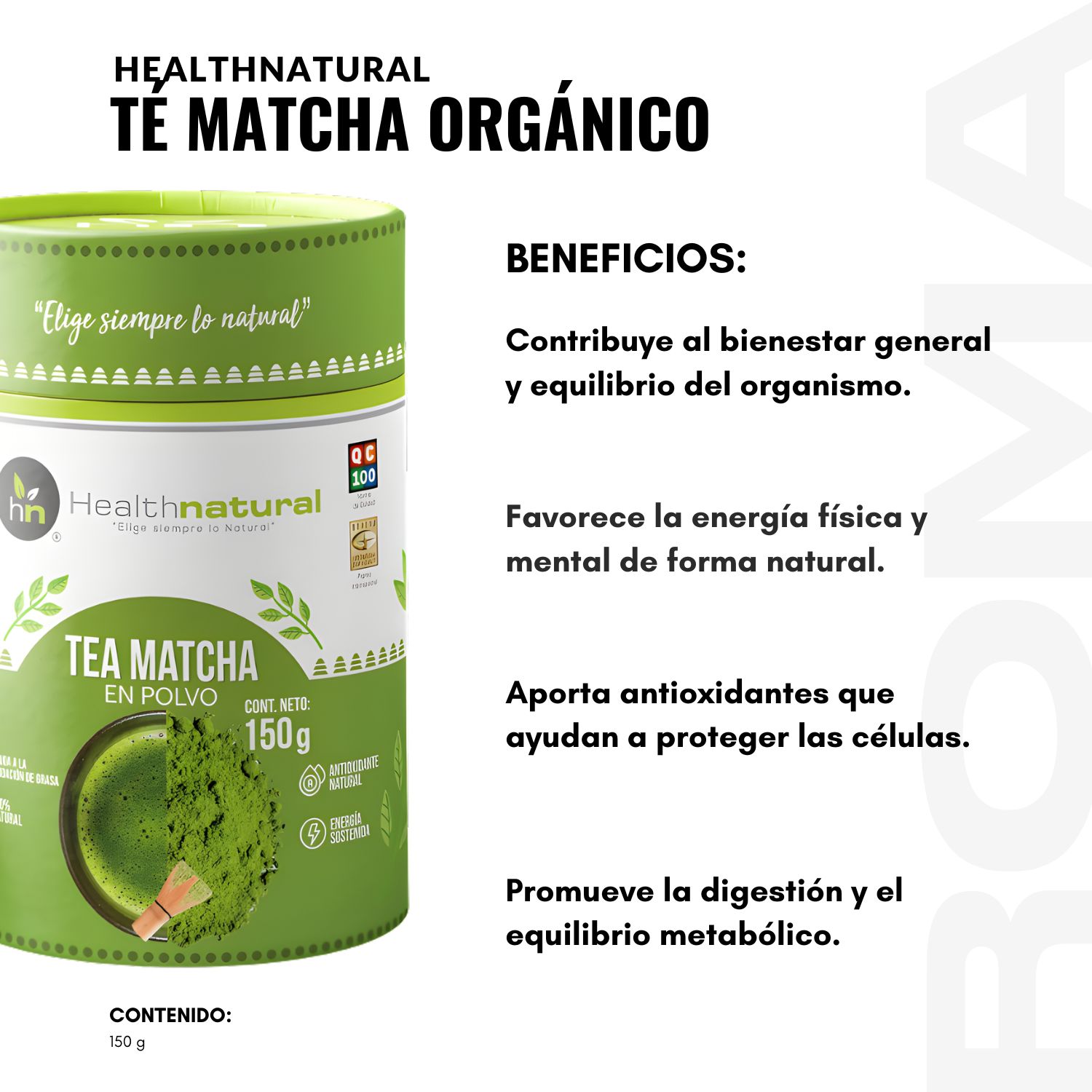 TÉ MATCHA ORGÁNICO 150G HEALTHNATURAL - 2