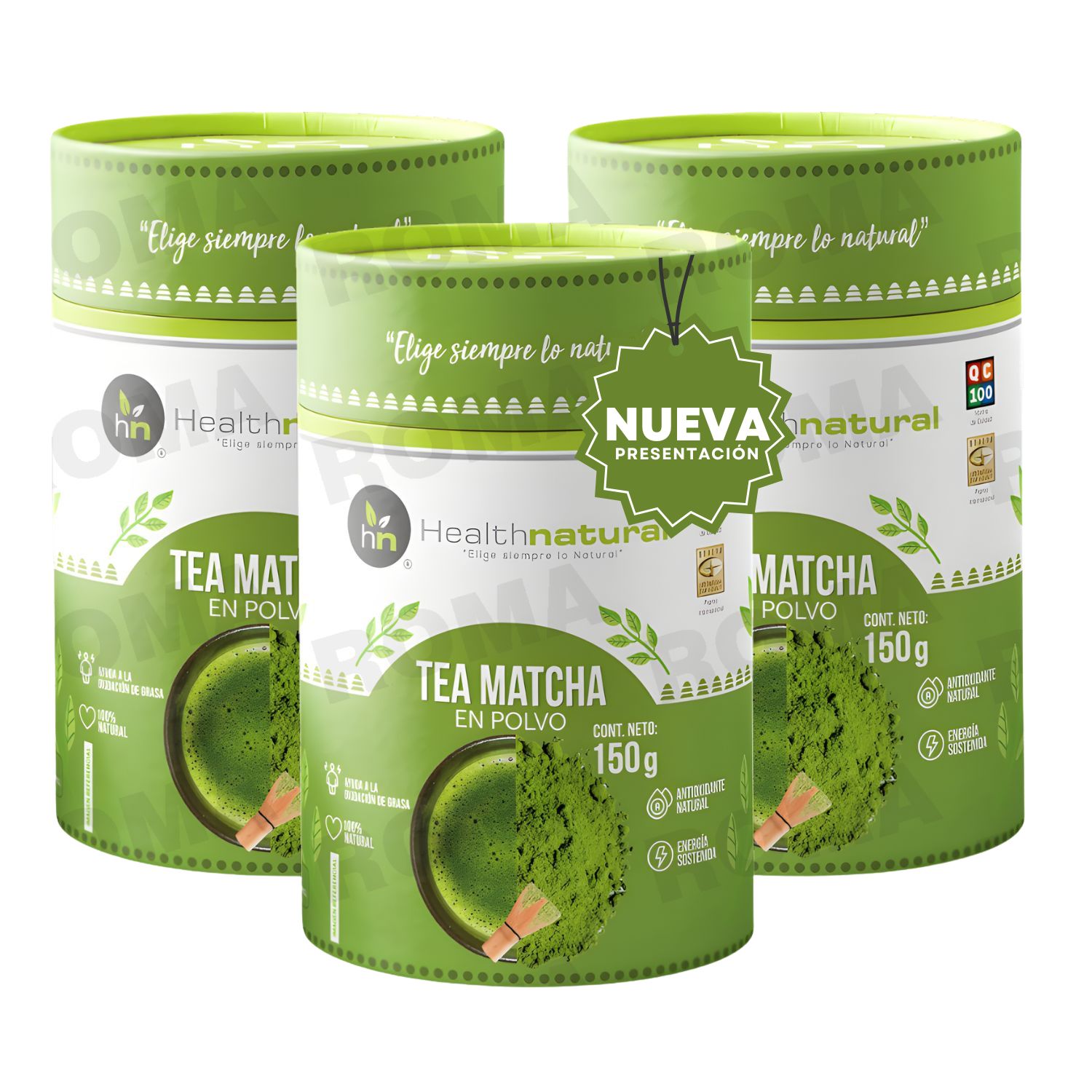 PACK 3 TÉ MATCHA ORGÁNICO 150G HEALTHNATURAL - 1