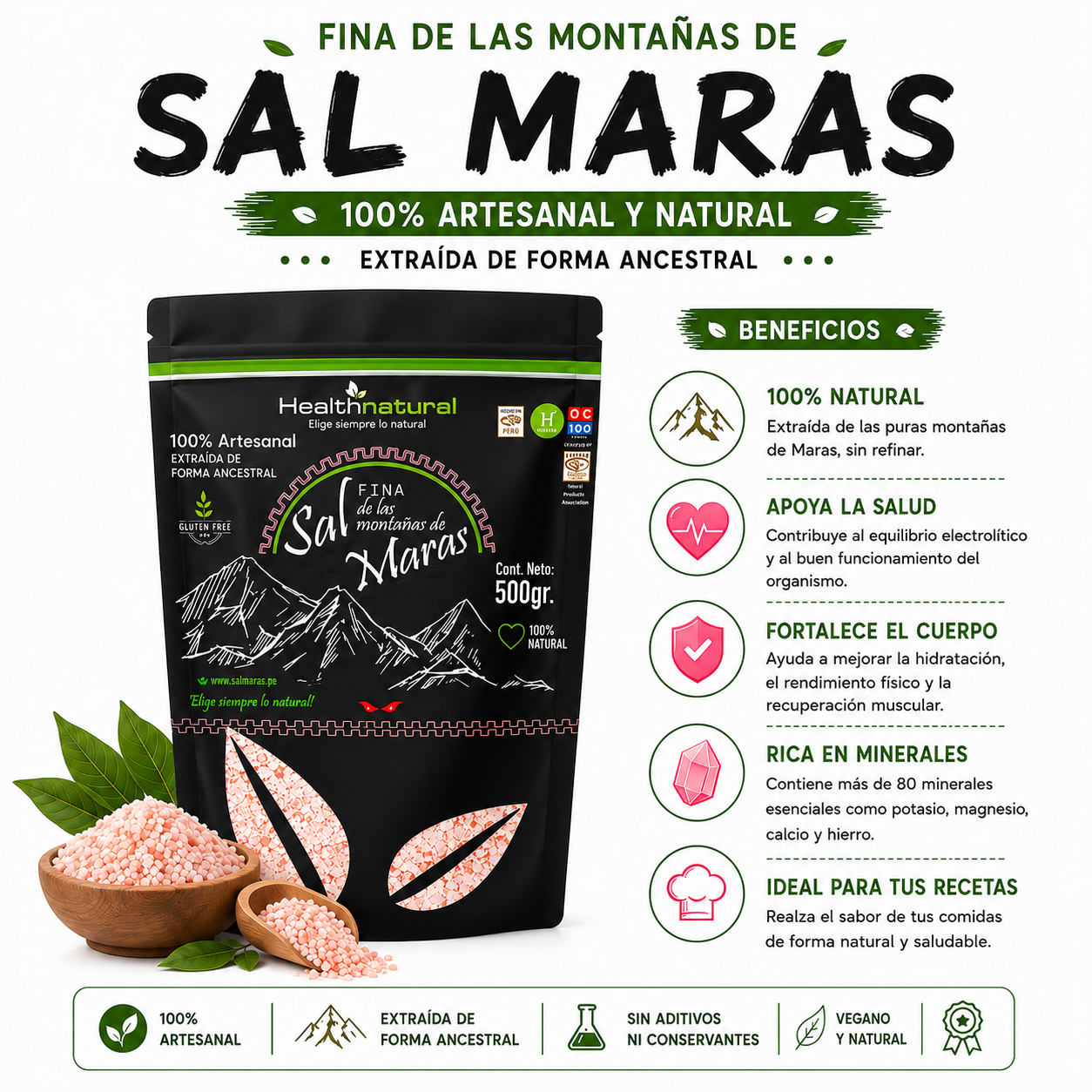 SAL DE MARAS FINA 500G HEALTHNATURAL - 2