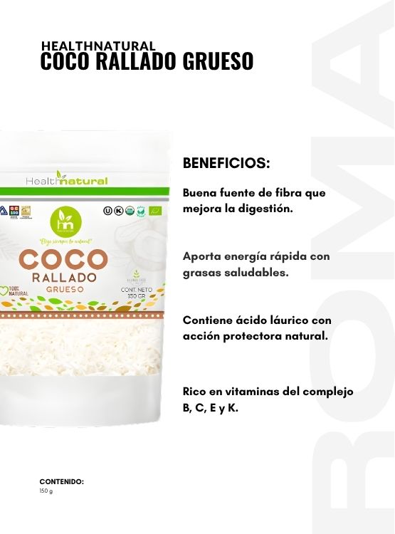 PACK 3 COCO RALLADO GRUESO 150G HEALTHNATURAL - 2