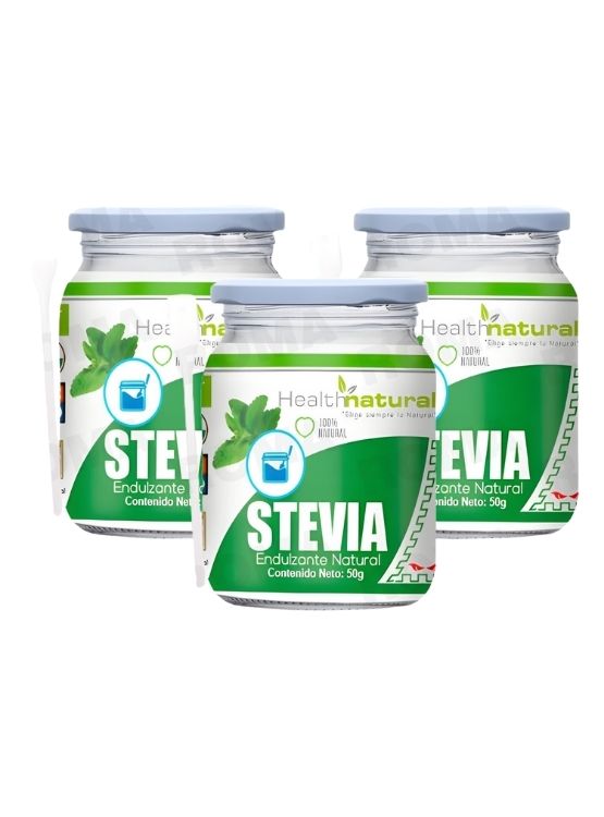 PACK 3 STEVIA EN POLVO 50G HEALTHNATURAL - 1