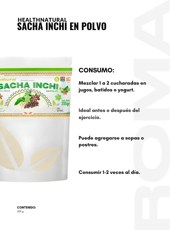 PACK 2 SACHA INCHI EN POLVO 200G HEALTHNATURAL - 3