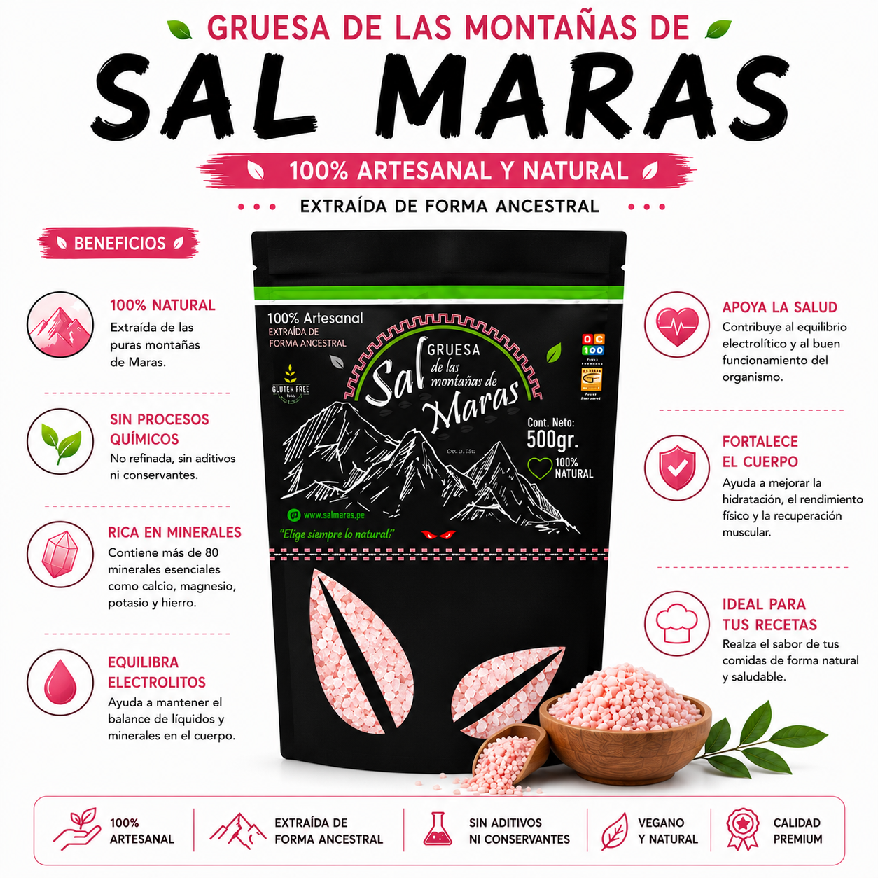 PACK 2 SAL DE MARAS GRUESA 500G HEALTHNATURAL - 2