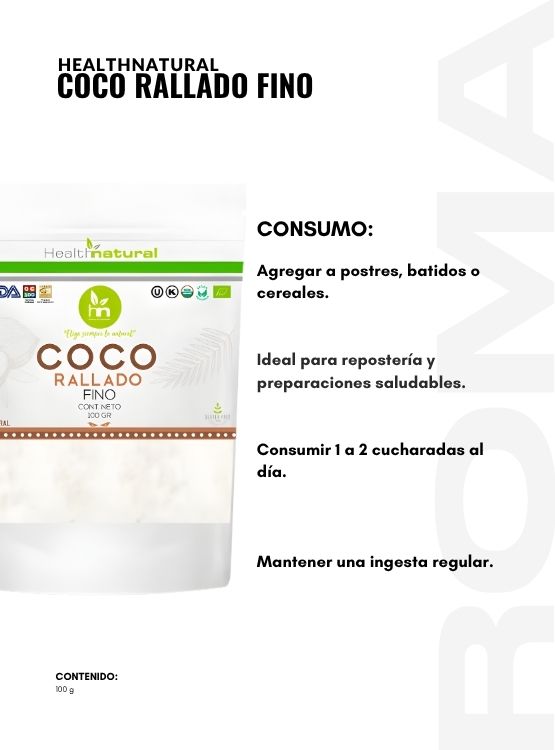 PACK 2 COCO RALLADO FINO 100G HEALTHNATURAL - 3