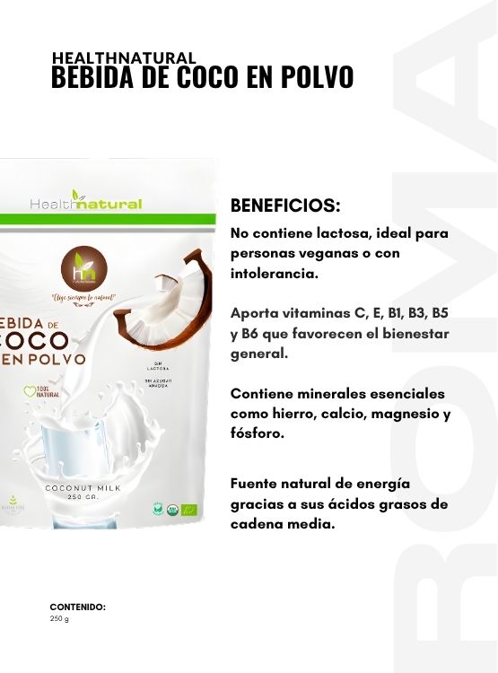BEBIDA DE COCO EN POLVO 250G HEALTHNATURAL - 2