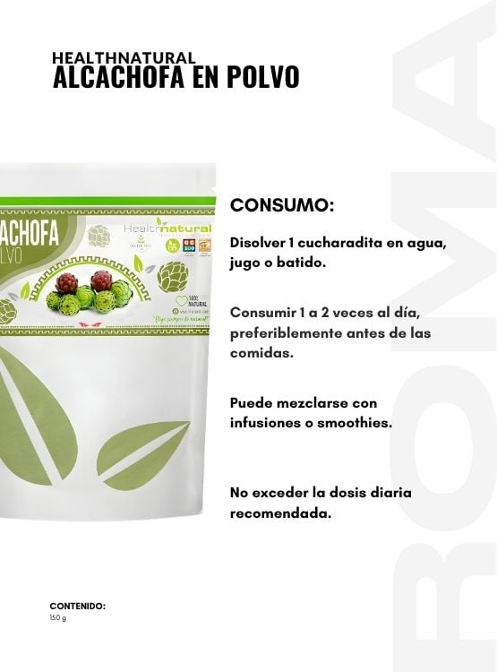 PACK 2 ALCACHOFA EN POLVO 150G HEALTHNATURAL - 3