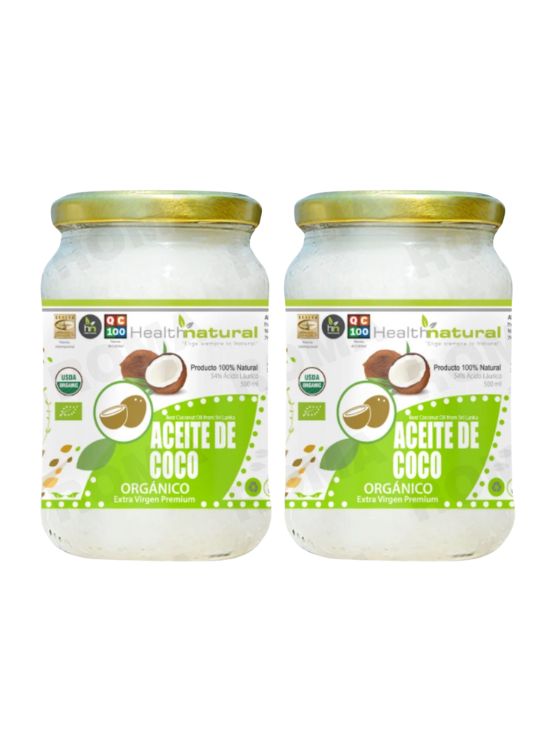 PACK 2 ACEITE DE COCO ORGÁNICO HEALTHNATURAL 1000ML - 1