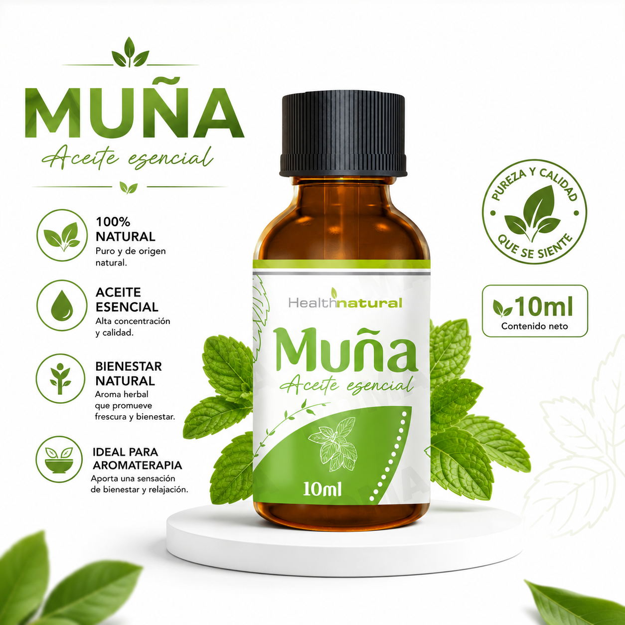 ACEITE ESENCIAL DE MUÑA HEALTHNATURAL 10ML - 1