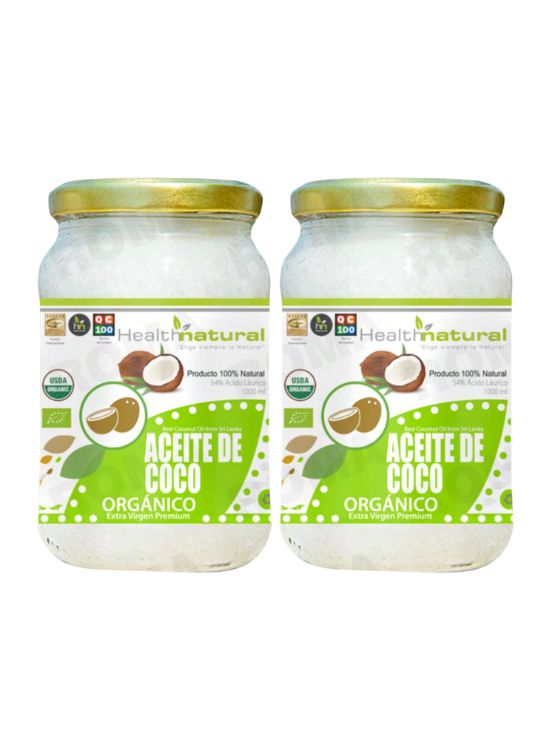 PACK 2 ACEITE DE COCO ORGÁNICO HEALTHNATURAL 2000ML - 1