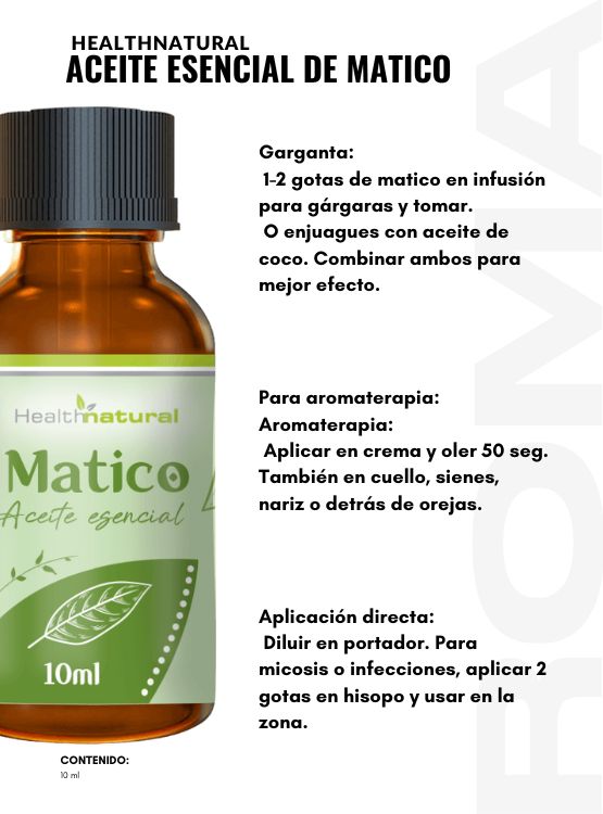 PACK 2 ACEITE ESENCIAL DE MATICO HEALTHNATURAL 20ML - 2