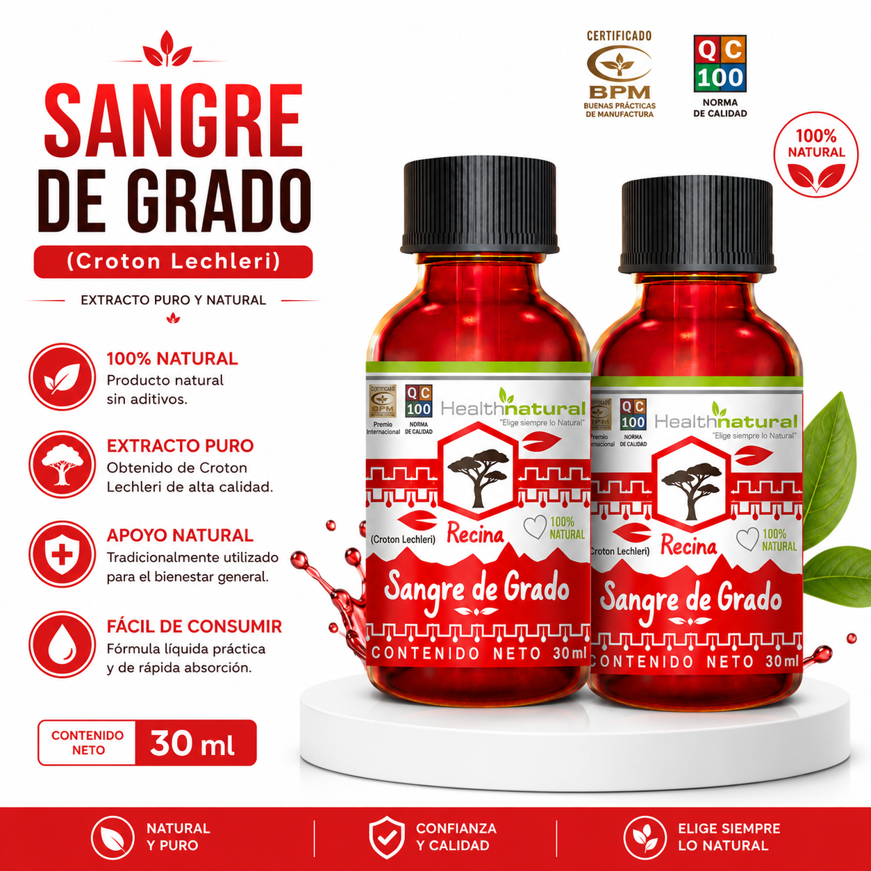 PACK 2 RESINA DE SANGRE DE GRADO HEALTHNATURAL 60ML - 1
