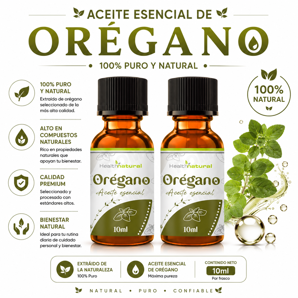 PACK 2 ACEITE ESENCIAL DE ORÉGANO HEALTHNATURAL 20ML - 1