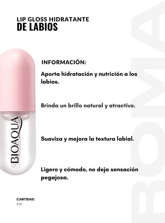 LIP GLOSS HIDRATANTE DE LABIOS 4ML BIOAQUA - 2